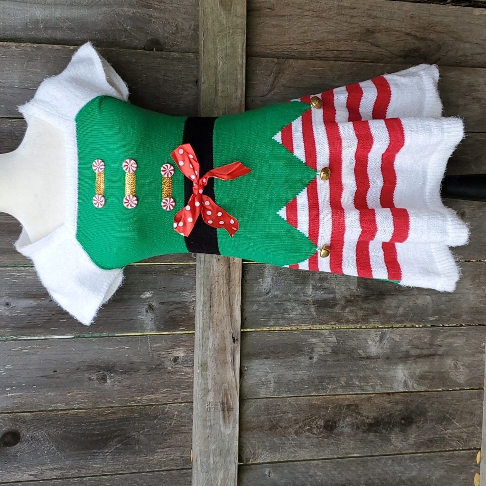 Tis The Season Green Elf Christmas Mrs Claus Dress S